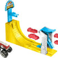 Hot Wheels Monster Trucks Big Air Breakout Play Set with 5 Alarm 1:64 Scale die-cast Metal Body Monster Truck 4 Plastic Crushed Cars 1 Slam Launcher