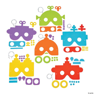 Fun Express Foam Robot Mask Craft Kit - 12 Pieces - Educational and Learning Activities for Kids