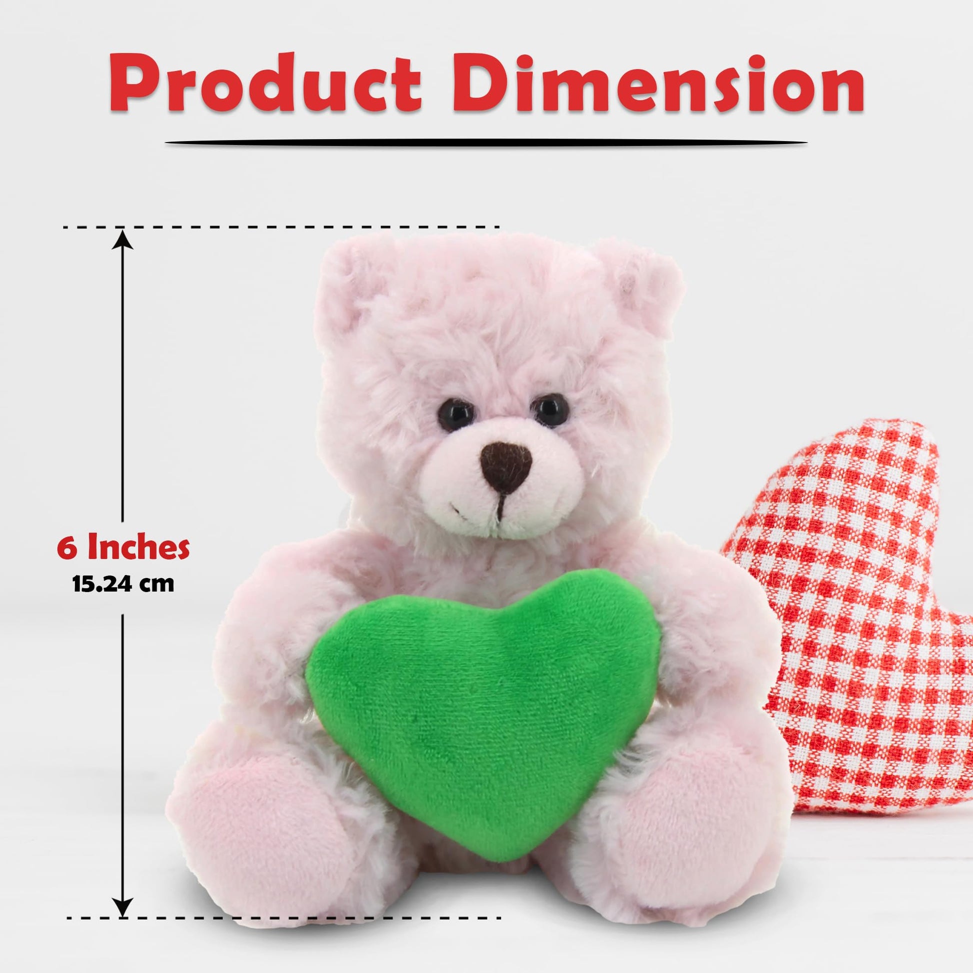 Plushland Pink Teddy Bear with Customized Message on Embroidered Heart, Stuffed Animal Plush Toys- Valentine Personalized Gift for Girls, Boys