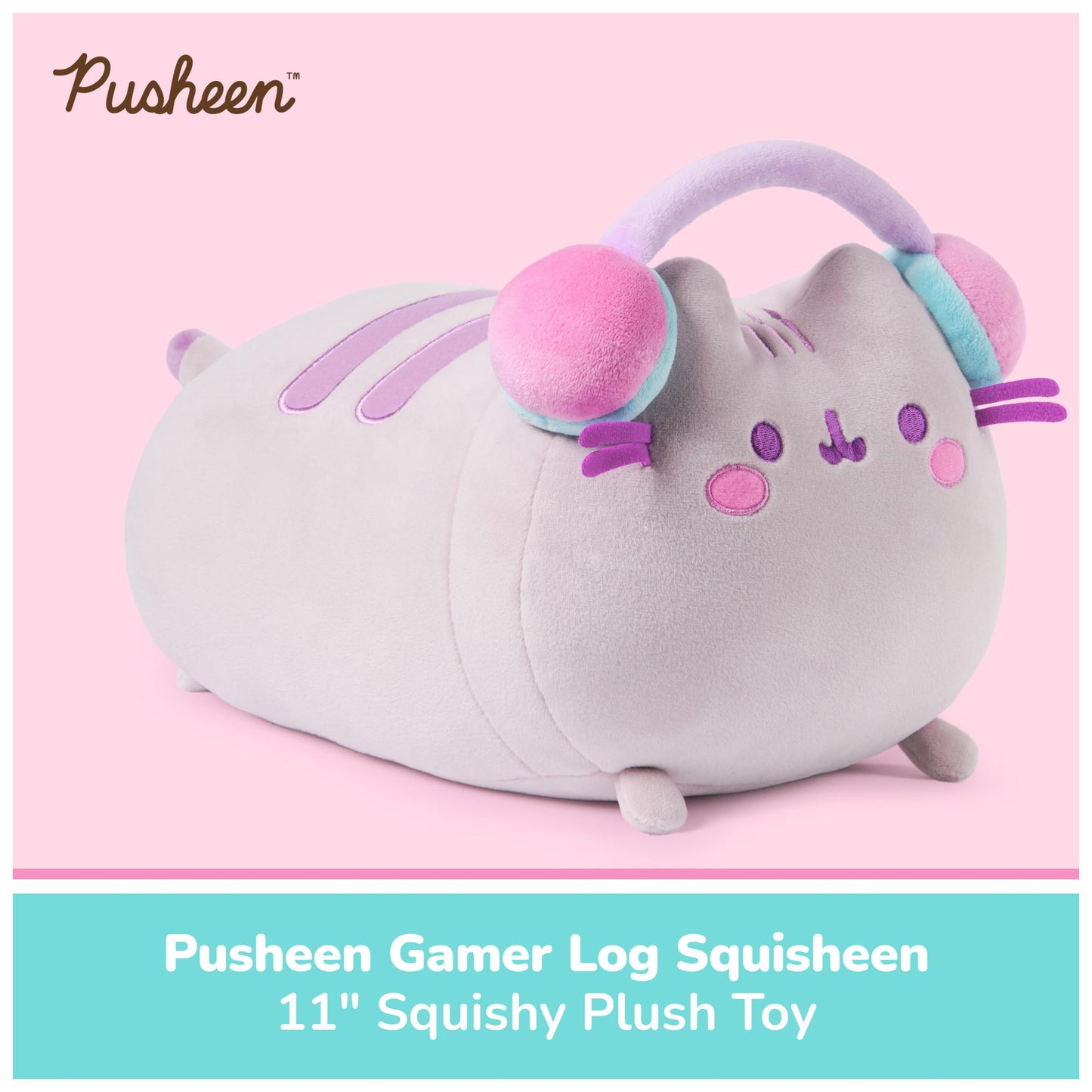 GUND Pusheen Gamer Squisheen 11-Inch Squishy Plush Toy; Ages 8+