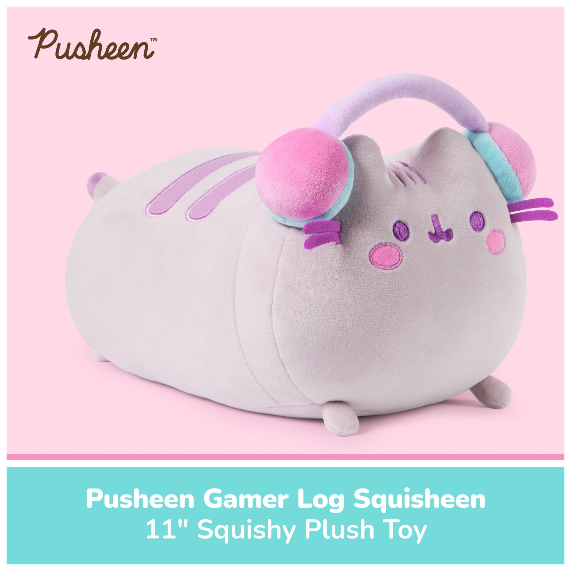 GUND Pusheen Gamer Squisheen 11-Inch Squishy Plush Toy; Ages 8+