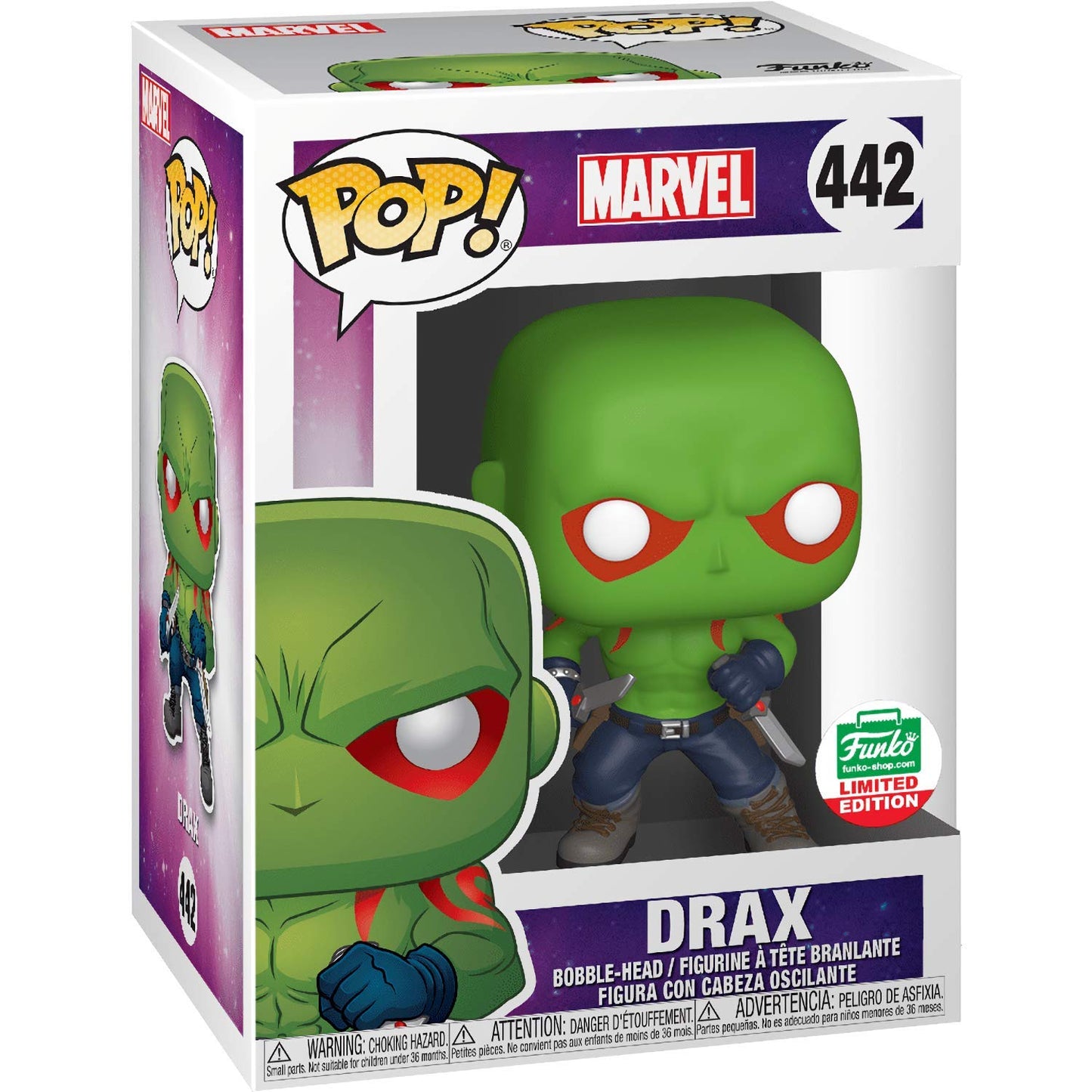 Drax (Fun ko-Shop Exc): Fun ko P o p ! Vinyl Figurine Bundle with 1 Compatible 'ToysDiva' Graphic Protector (442-40167 - B)
