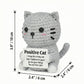 ZZOZPOP Positive Cat Plush with Encouraging Sign, Crochet Gift of Support for Women, Uplifting Sister Friendship Present, Gray Message Holder Toy