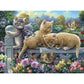 Bits and Pieces - 500 Piece Jigsaw Puzzle for Adults - Kittens On A Fence - Cat Flower Pet Garden Bloom Spring Jigsaw Puzzle by Artist Oleg Gavrilov