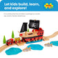 Bigjigs Rail Wooden Pirate Ship Galleon - Pirate Accessories for Wooden Train Sets, Bigjigs Train Accessories, Pirate Ship Toys for Kids, Wooden Toys
