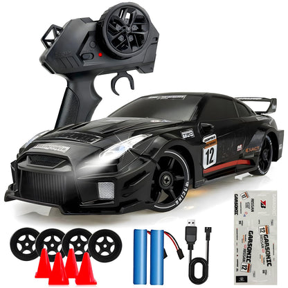 HTURCCOP 1:24 RC Drift 2.4GHz with LED Light Race Car Toys for Boys and Girls Aged 6+ Speed Adjustable up to 23Km/H, High-Speed RC Racing Cars Toy