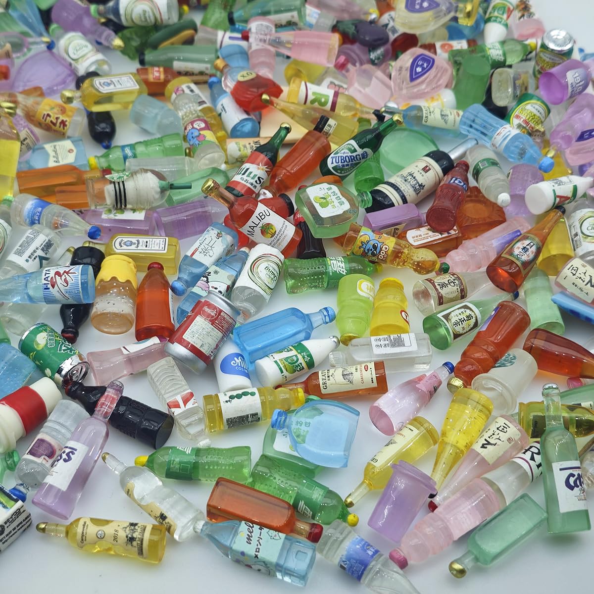 Nuanmu Miniature Food Drink Bottles Pretend Play Kitchen Game Party Toys (Random 20pc Bottles)