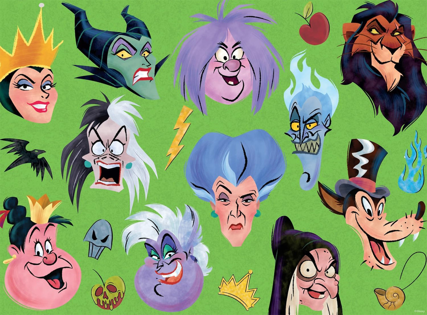 Ceaco - Disney - Villains Collage Faces - 1000 Piece Jigsaw Puzzle for Adults - Challenging Puzzle Perfect for Game Nights - Finished Size is 26.75 x