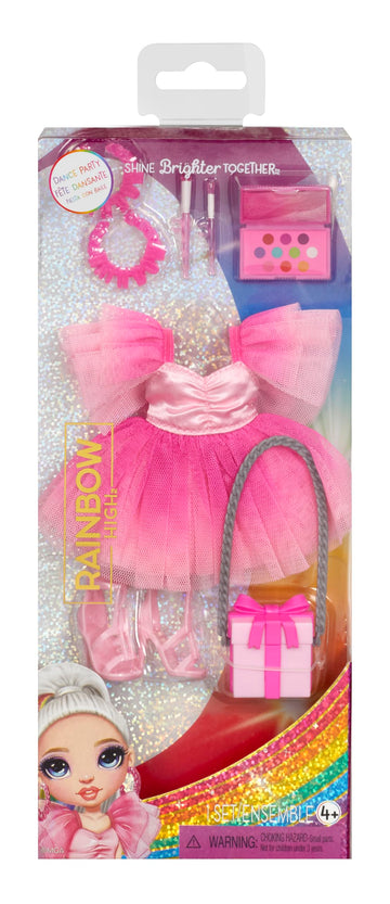 Rainbow High Fashion Pack, Dance Party Includes 1 Full Party Outfit, Heels, Jewelry and Play Accessories. Mix & Match to Create Tons of Fun Kids Toy