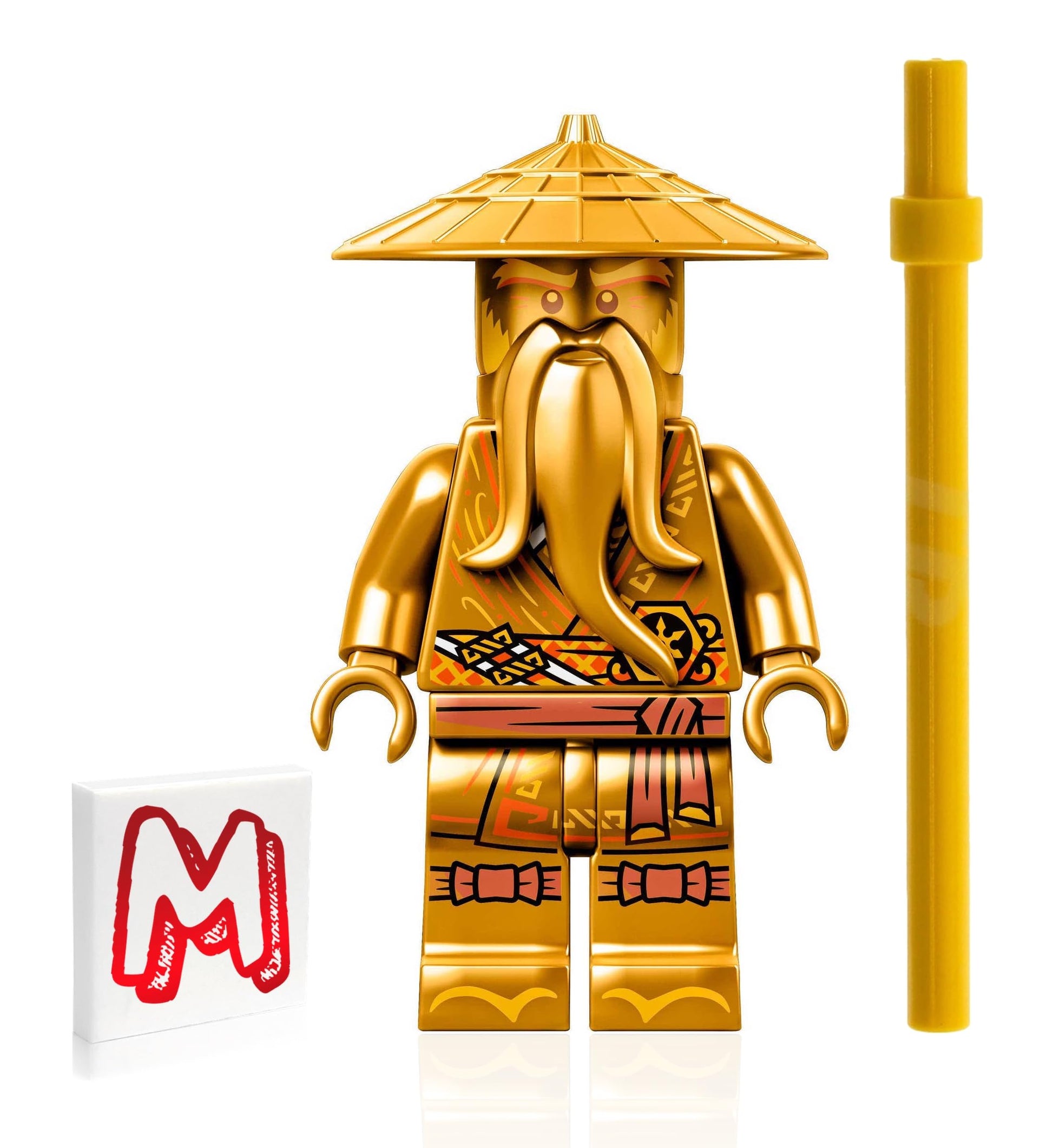 LEGO NINJAGO Legacy Minifigure - Sensei Wu (10th Anniversary Golden Ninja) with Gold Staff 71741