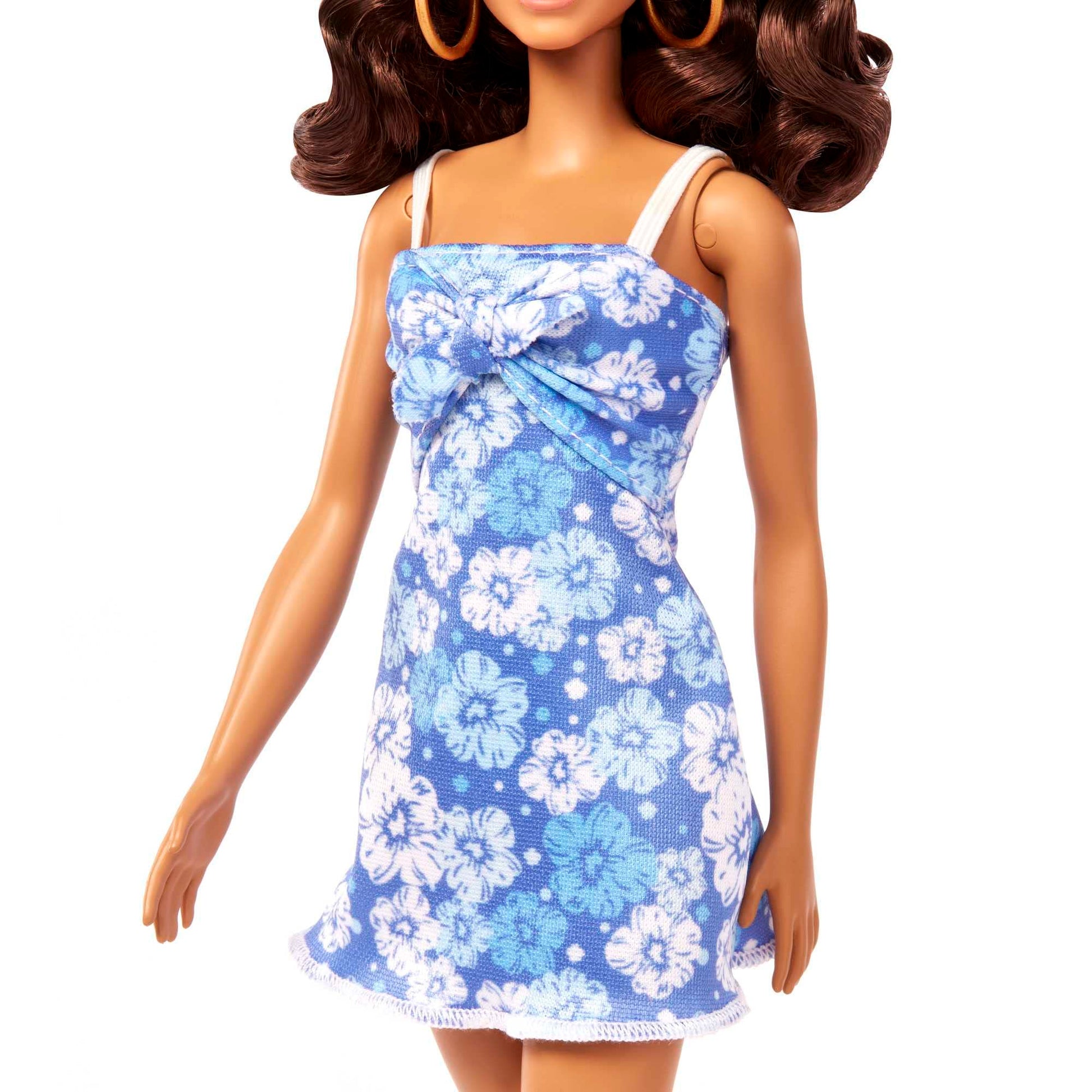 Barbie Loves the Ocean Doll, Brunette with Blue Sundress and Accessories, Doll and Clothes Made from Recycled Plastics