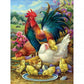 Bits and Pieces - 500 Piece Jigsaw Puzzle for Adults - Chicken Yard - Rooster Seed Mother Hen Corn Chicks Farm Jigsaw Puzzle by Artist Oleg Gavrilov