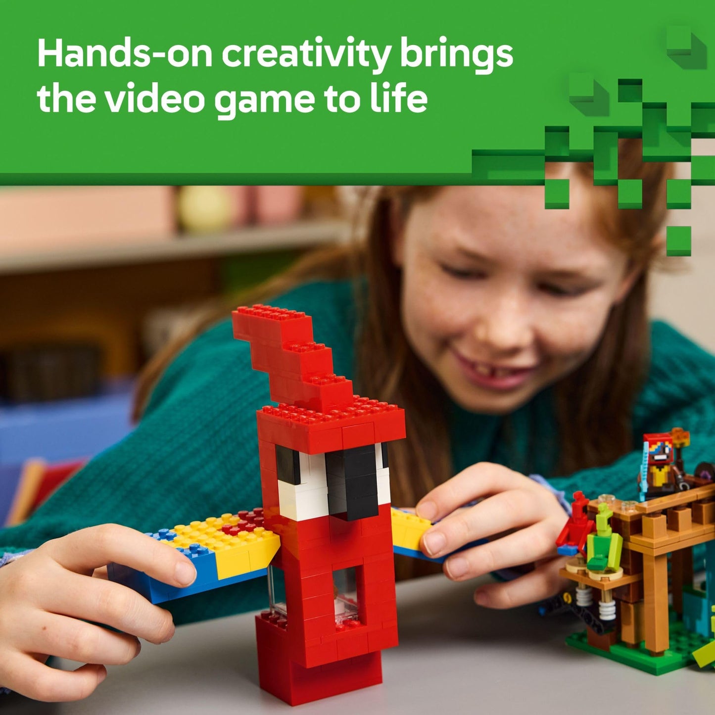 LEGO Minecraft The Parrot Houses Building Toy for Boys and Girls 8+ - Minecraft Video Game Kids Toy - Includes Jungle Ranger and Parrot Handler