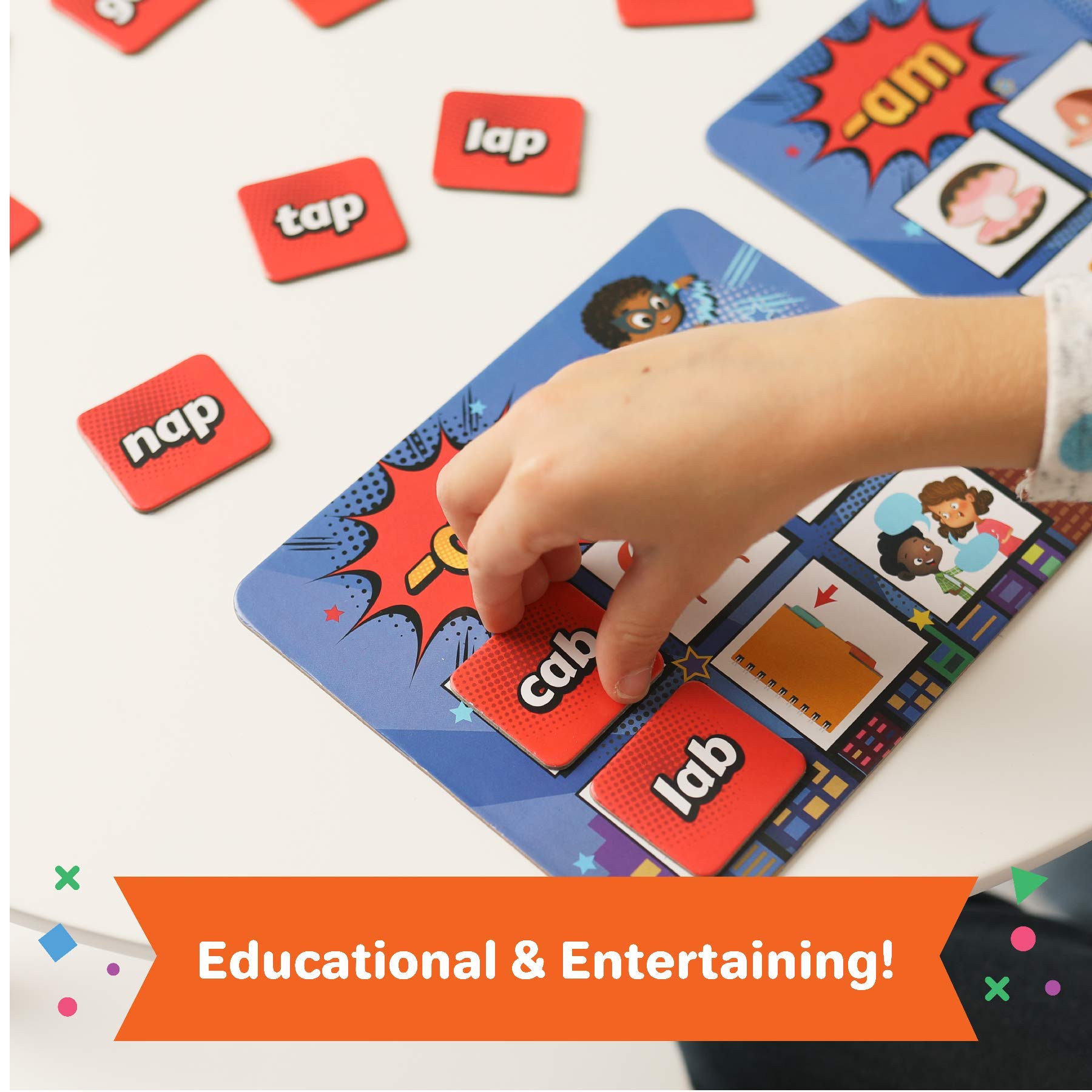 Super Words - CVC Word Builders, Phonics Games, Rhyming Words Game for Kids, Kindergarten Learning Games, Match it Puzzles for Toddlers, Learn to Read