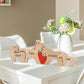 LucySky Personalized Family Name Puzzle - Wooden Pony Puzzle Animal Sculpture Decorative with 2-4 Name, Customized Wooden Gifts for Birthday Christmas