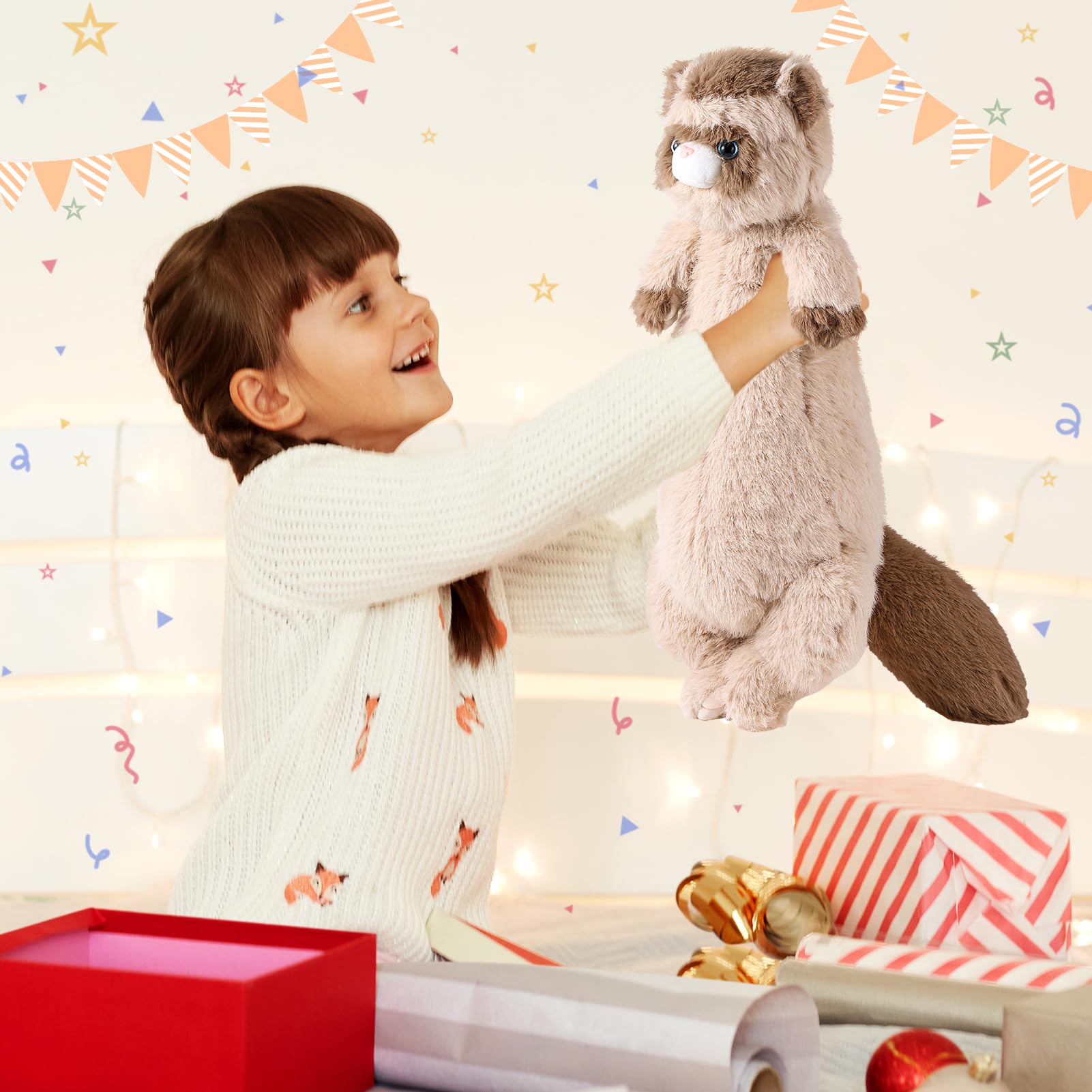 ZJoey 20.5 Inch Ferret Plush Stuffed Animal Long Cute Ferrets Pillow Soft Doll Stuffed Cute Toys Animals Lover Gift Kid Birthday Holiday Party