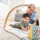 Skip Hop Baby Play Gym Montessori-Inspired 3-in-1 Sensory Tummy Time Activity Mat with 25+ Developmental Activities 4 Toys and 5 Parent Guide Cards