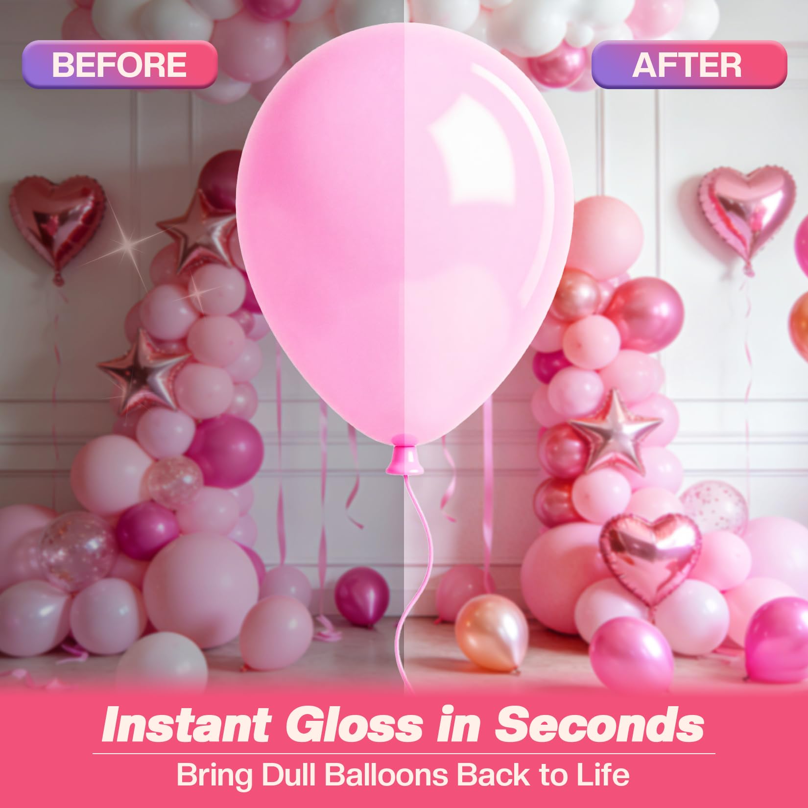 BERIOVE Balloon Shine Spray 2-Pack: Fast-Drying Non-Greasy Polish for Latex Balloons - Long Lasting High Gloss for Birthday Wedding Party Decorations