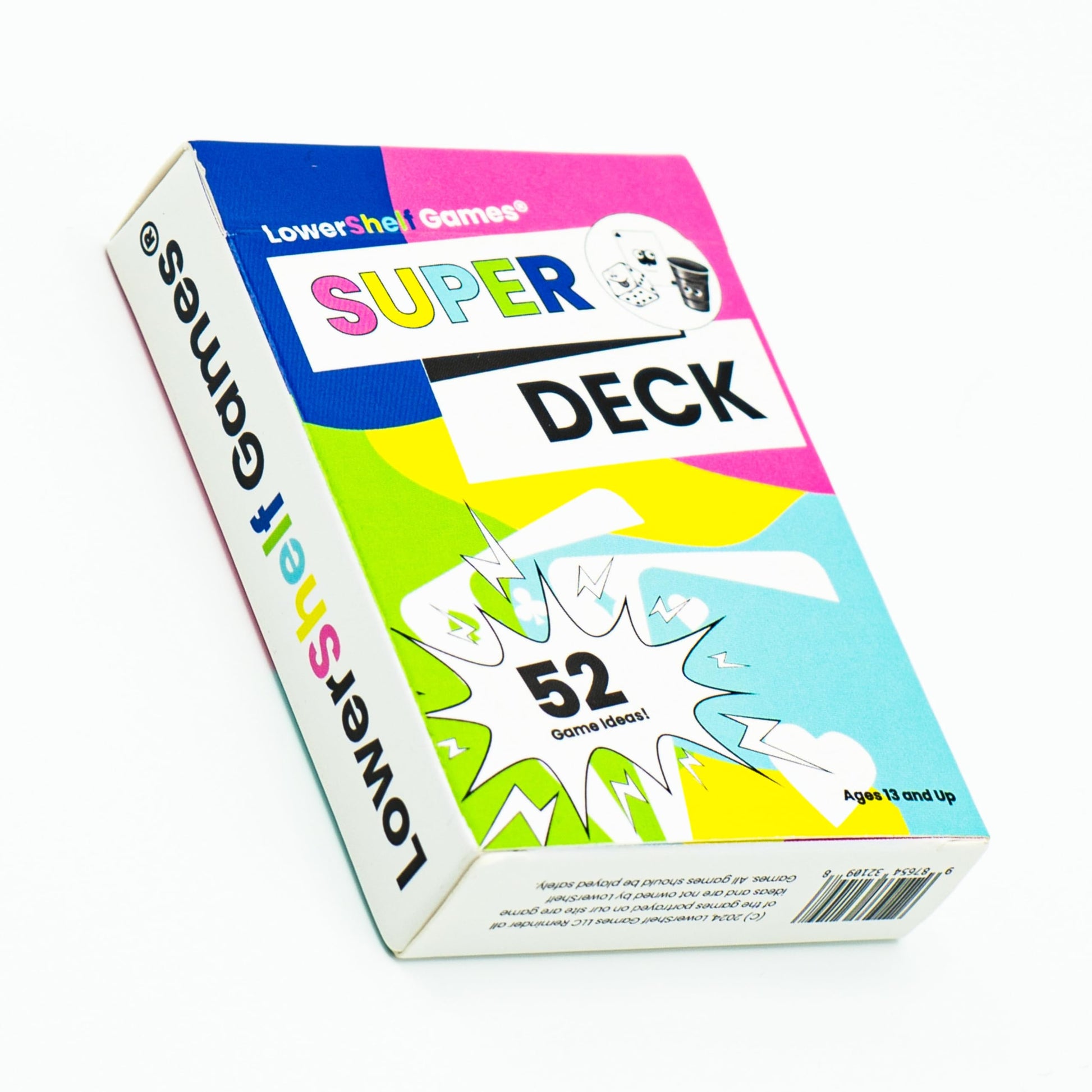 LowerShelf Games Super Deck, 52 Family Card Games with QR Code Tutorials, Interactive Playing Cards, Ages 13+