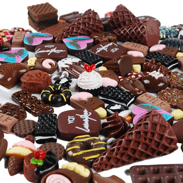 NWFashion 112PCS Miniature Decor Dessert Pastry Toy Food Cake Topper Scrapbooking Shoe Decoration Charms (Chocolate)