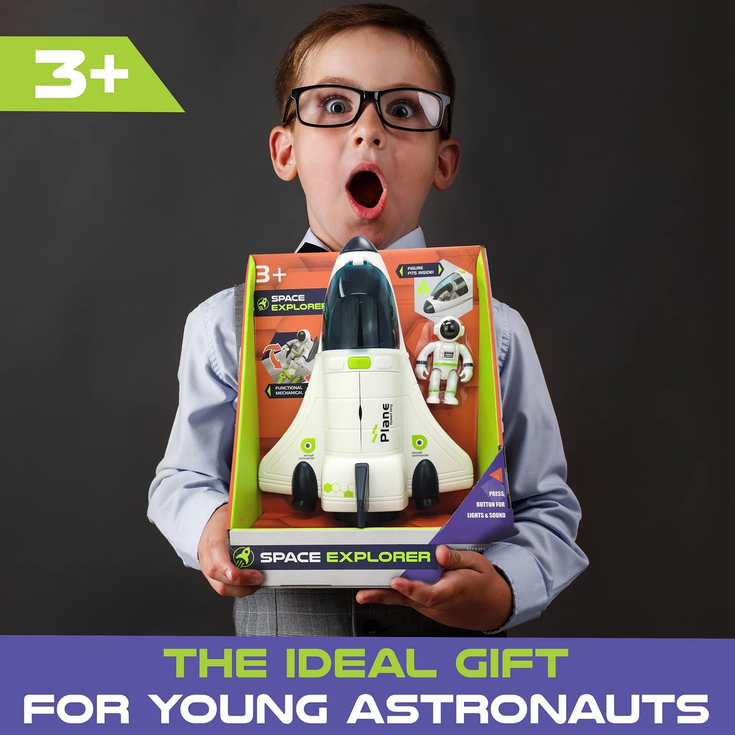 BLOONSY Space Shuttle Toy | Rocket Ship with Astronaut | Space Toys for Kids 3 5