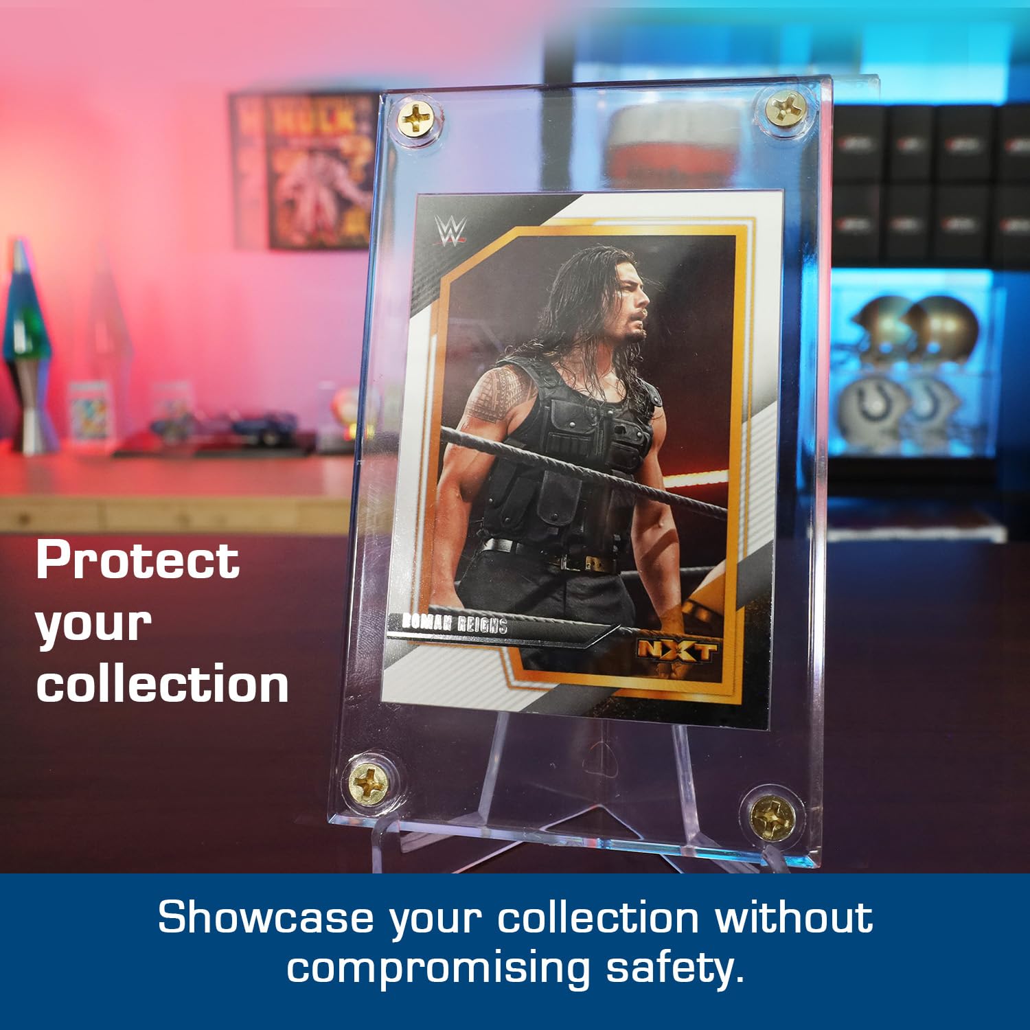 BCW 4-Screw Recessed Card Holder for Standard 35 pt. Cards | Screwdown Trading Card Case | Clear Hard Plastic Card Holder for Single Cards - 15ct