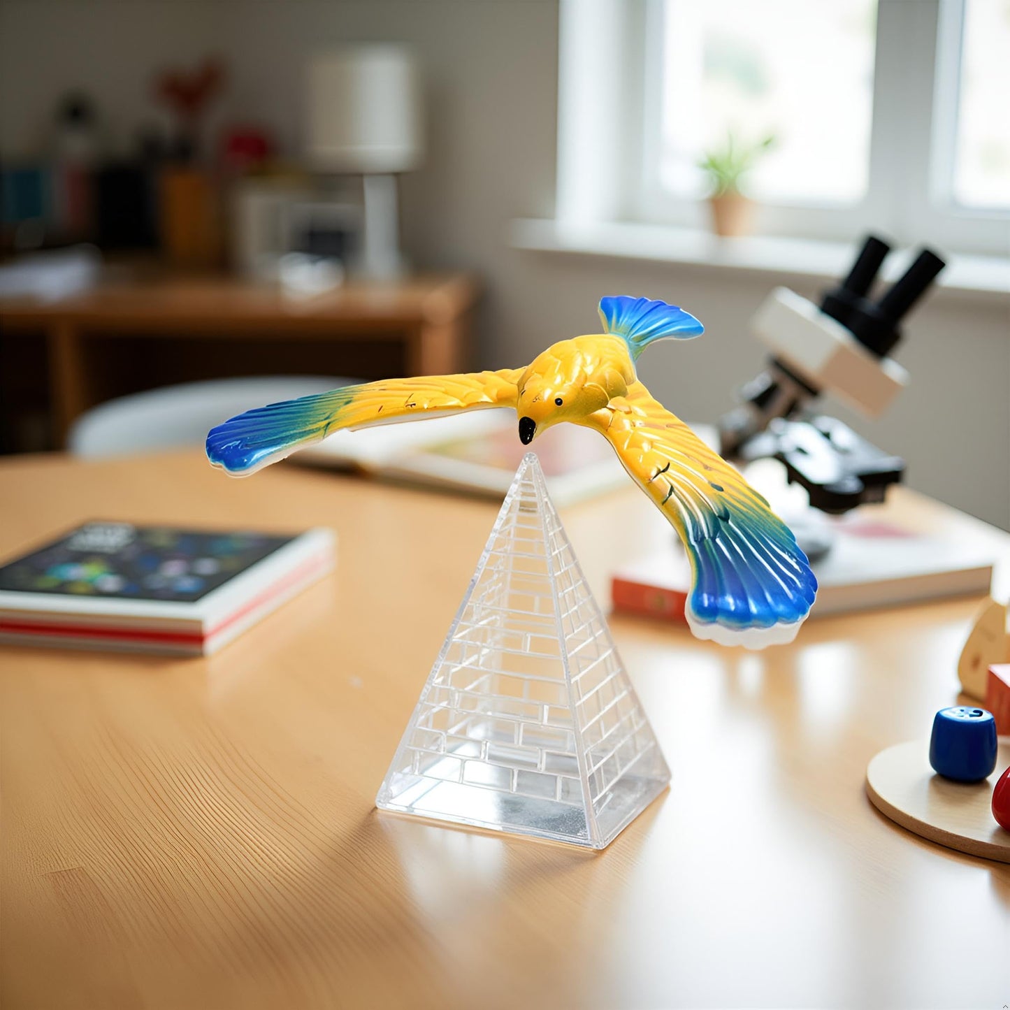 Balance Bird, Balancing Bird Clear Triangle Stand, Classic Educational, Bird That Can Balance Gravityy Finger for Adults, Eagles Stocking Stuffers