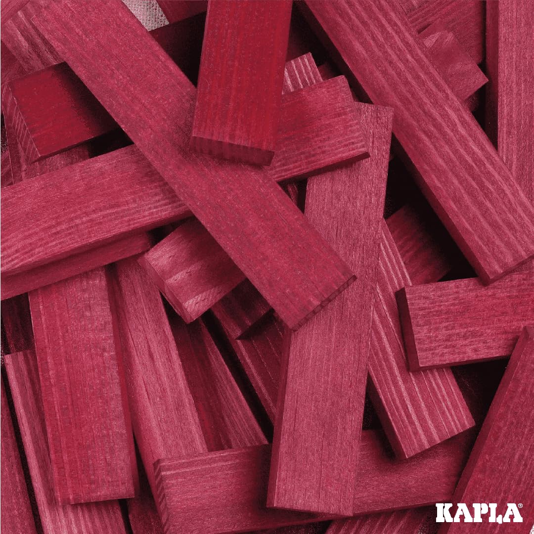 KAPLA 40 Squares Purple - Wooden Construction Set - 40 Purple Colored Building Planks