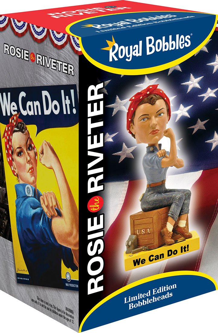 Royal Bobbles Rosie the Riveter Cultural Icon Collectible Bobblehead Statue