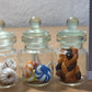 3pc Miniature Food Chocolate Cookie Cake Candy Dollhouse Donut in Clear Glass Mini Bottle Fruit Food #MF058
