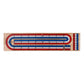 STERLING Games Folding Cribbage 3 Track Wooden Cribbage Board with Red White Blue Pegs for 3 Players