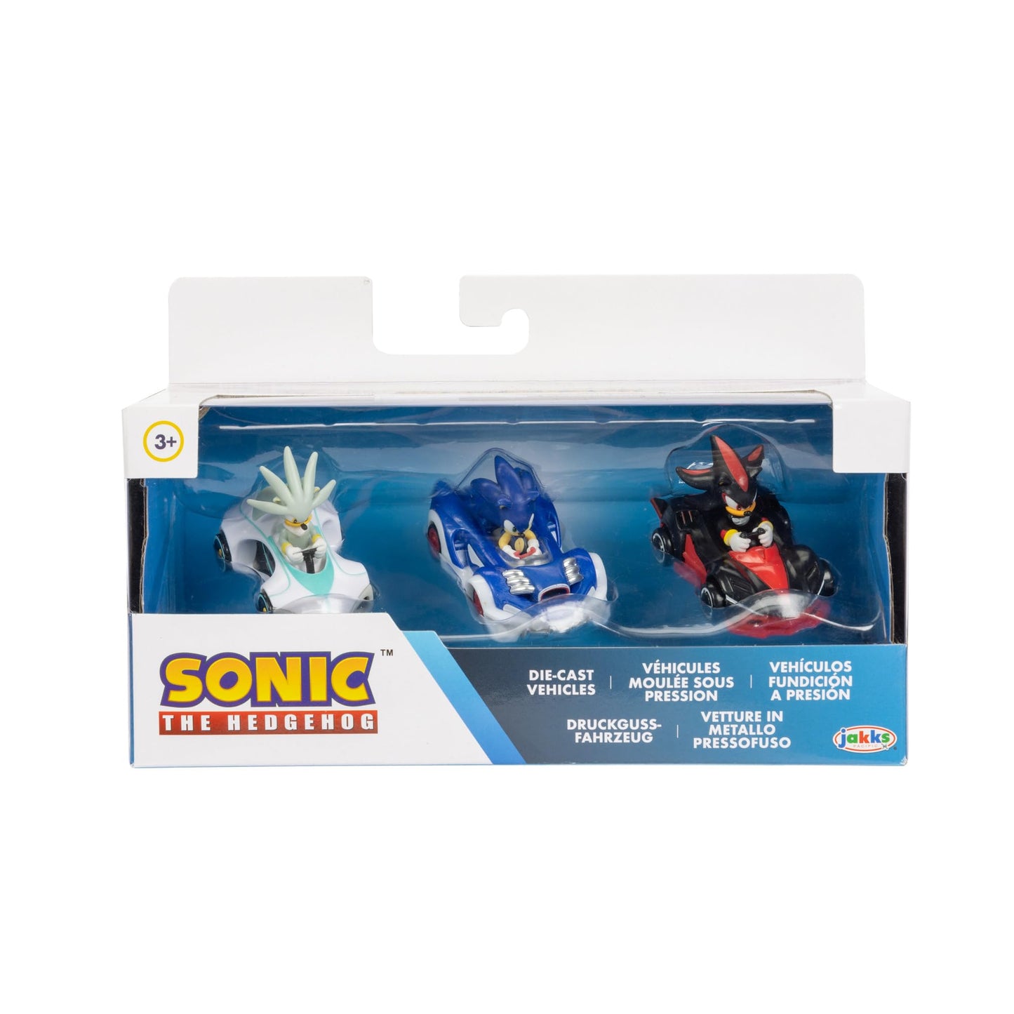 JAKKS Pacific Sonic The Hedgehog Vehicles 3-Pack 1:64 Die-Cast, Include Sonic - Speed Star, Tails - Whirlwind Sport and Dr. Eggman - Egg Booster