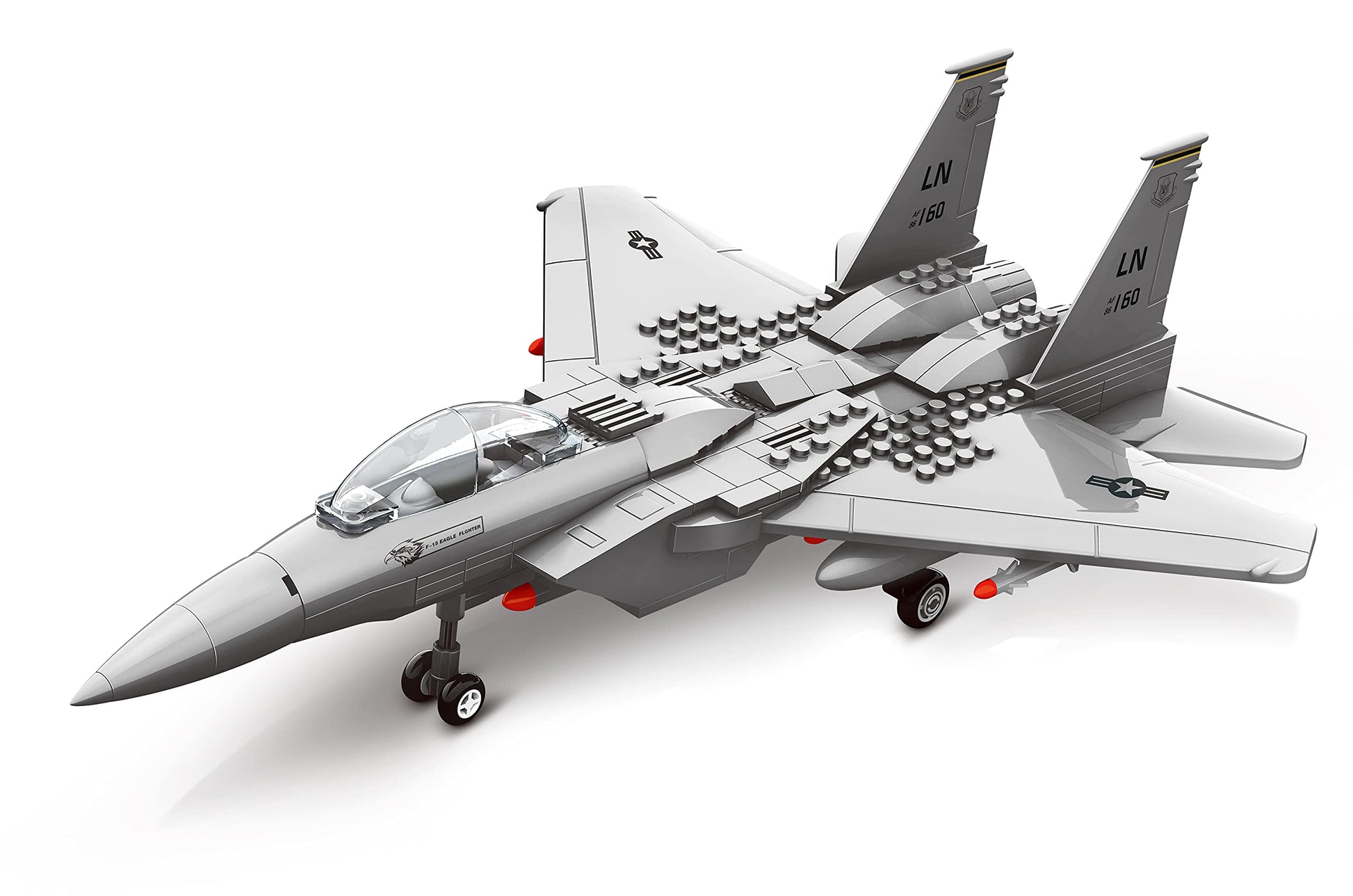 Apostrophe Games Fighter Jet Building Block Set - 227-Pcs F-15 Eagle Fighter Toys Set - Plane for Kids Older Than 10 and Adults - Compatible with All