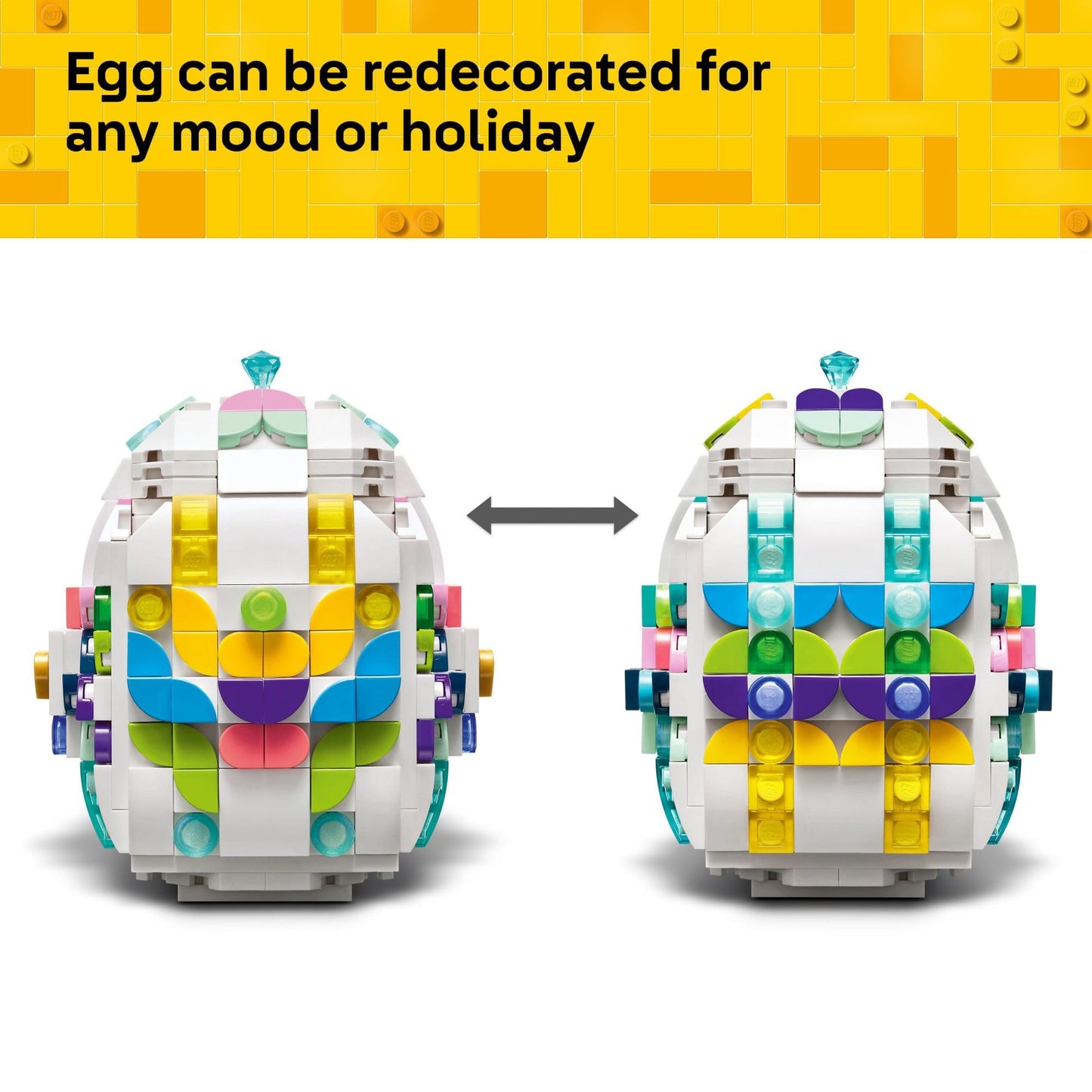 LEGO Decorative Easter Egg Building Toy for Girls & Boys - Springtime Craft Activity for Kids, Ages 8+ - Basket Stuffer or Gift Idea for Easter,