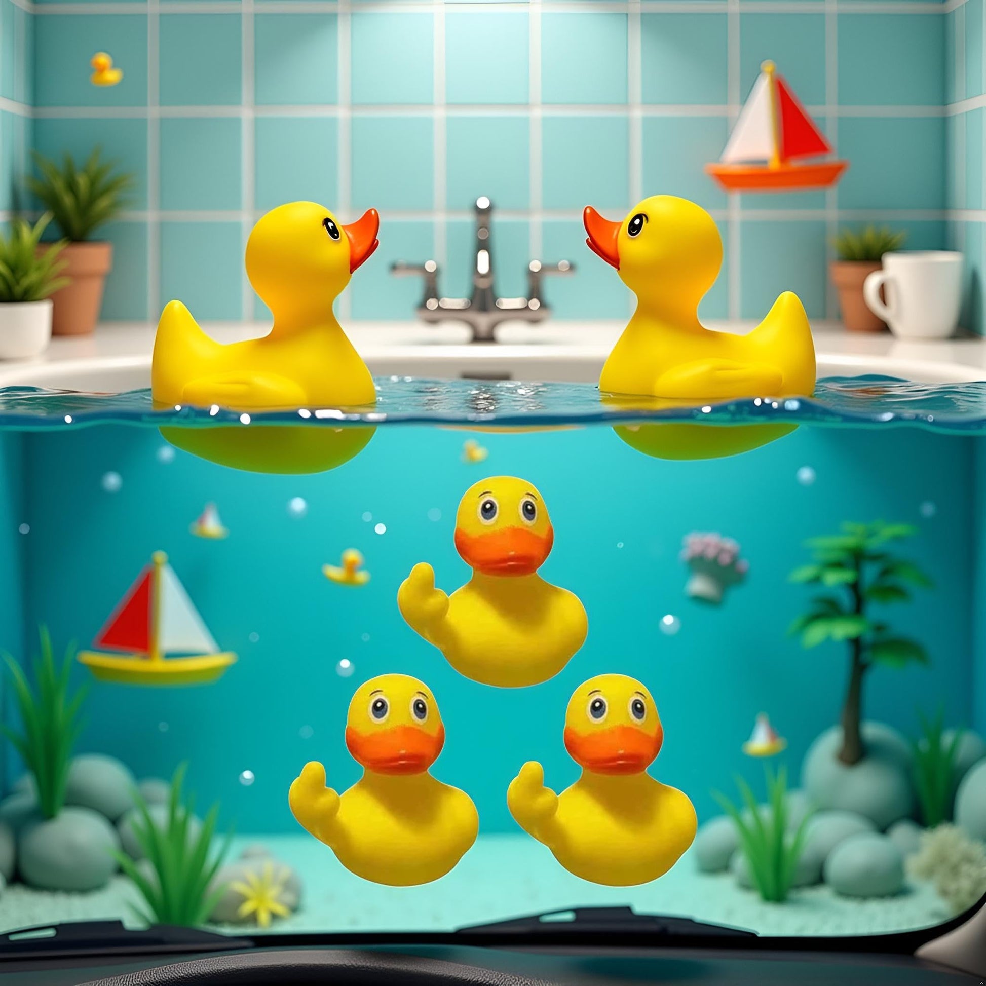 3Pcs Yellow Rubbers Ducks, Cute Small Rubbers Ducks Funny Rubber Ducky Car Accessories for Car Dashboard Decorations,Bath