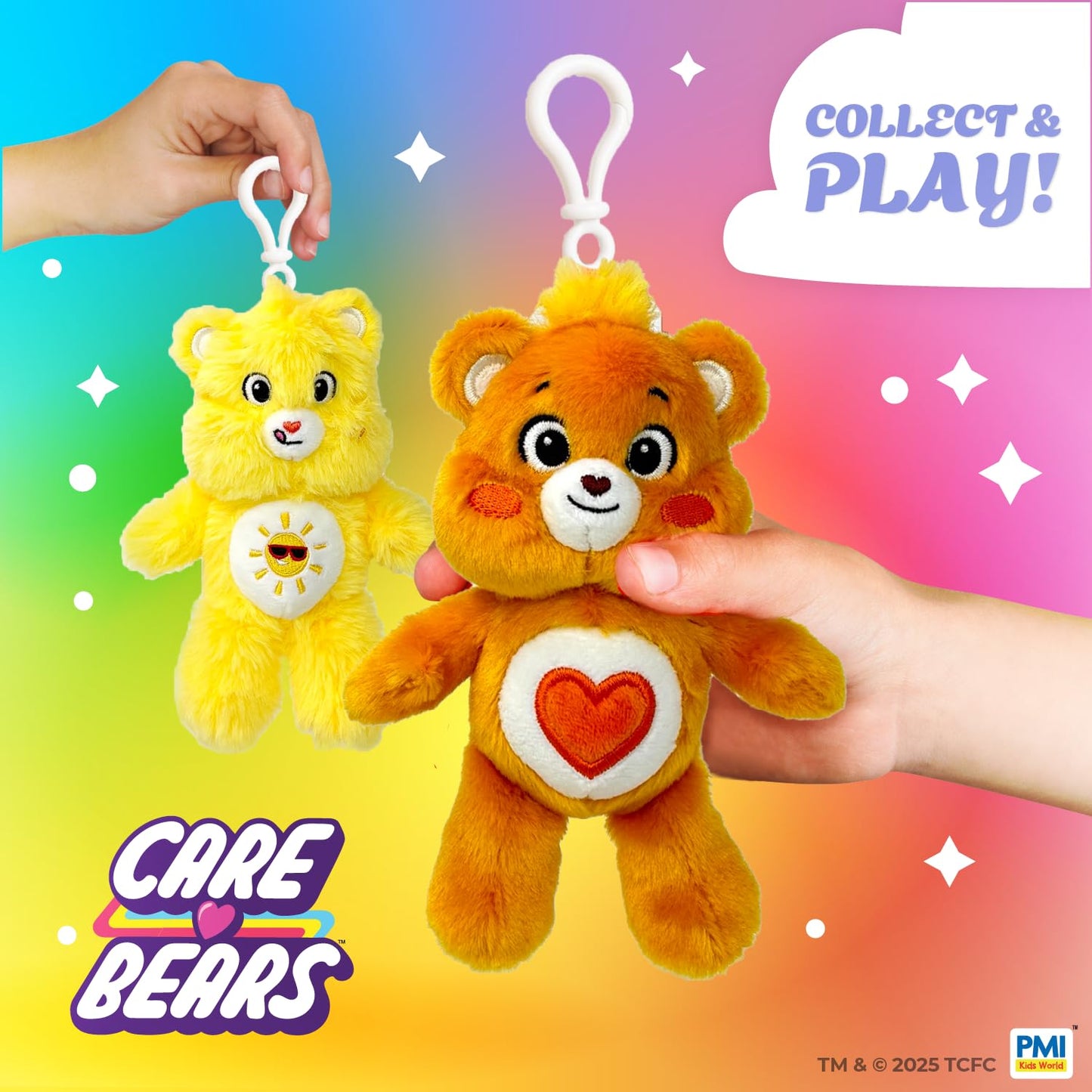 Care Bears Clip-On Plush | 6 inch Plush Capsule 2-Pack Bundle | Mystery Pack Hidden Surprise Plush | Official Bears Plush by PMI Kids World