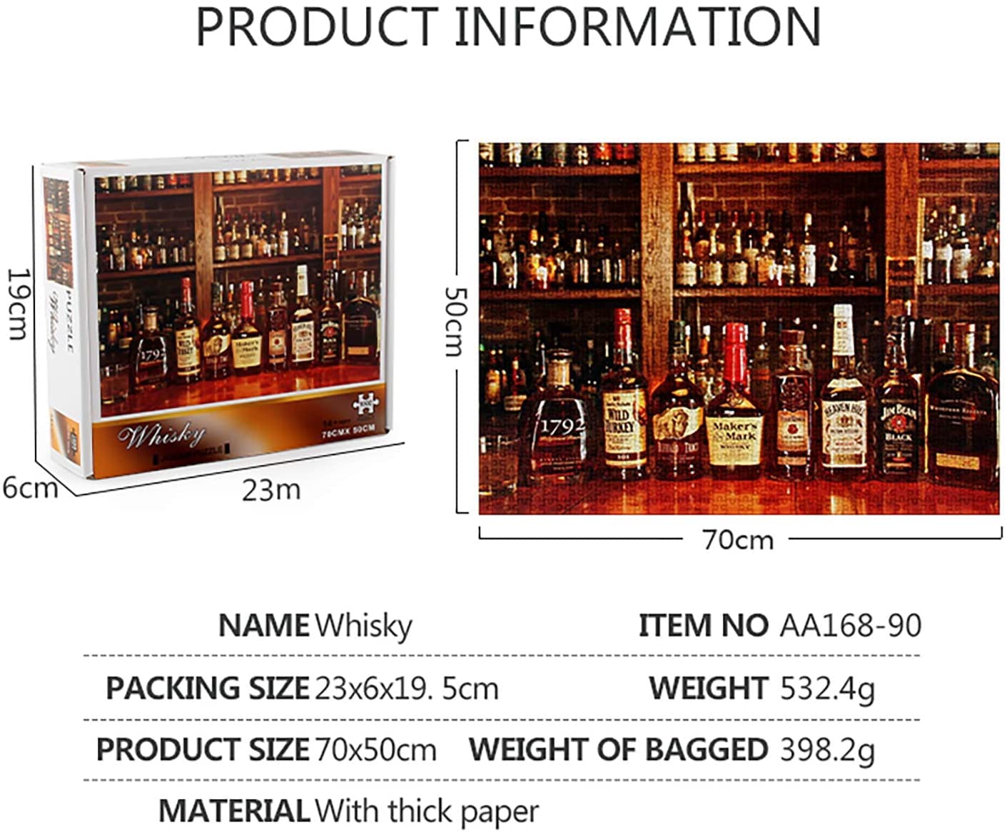 yoofun Adult Puzzles, Whiskey Puzzles for Adults - 1000 Piece Jigsaw