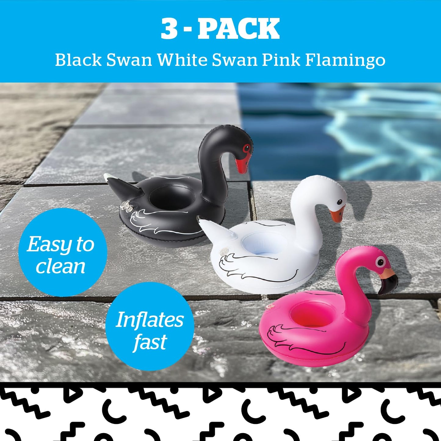 Inflatable Swan Drink Holder, Floating Cup Holder for Pool and Hot Tub, Novelty Beverage Float for Outdoor Water Fun