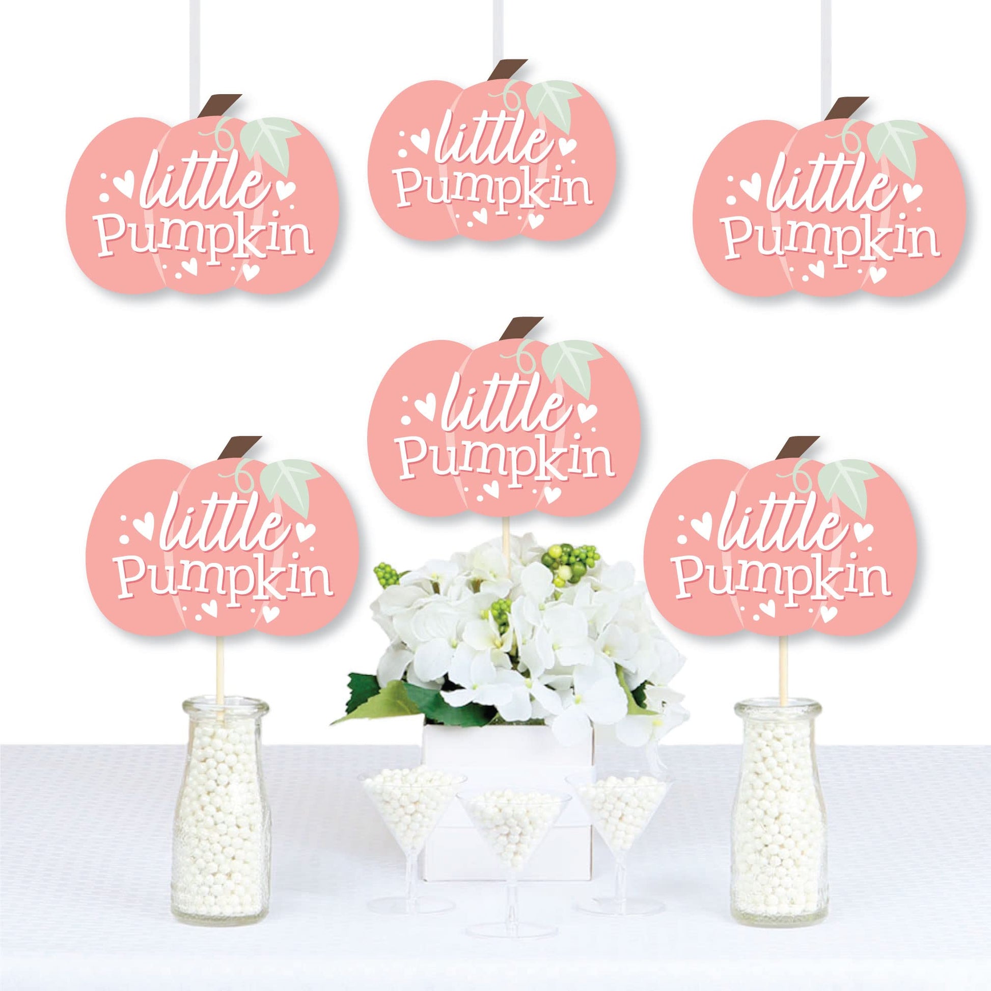 Big Dot of Happiness Girl Little Pumpkin - Decorations DIY Fall Birthday Party or Baby Shower Essentials - Set of 20