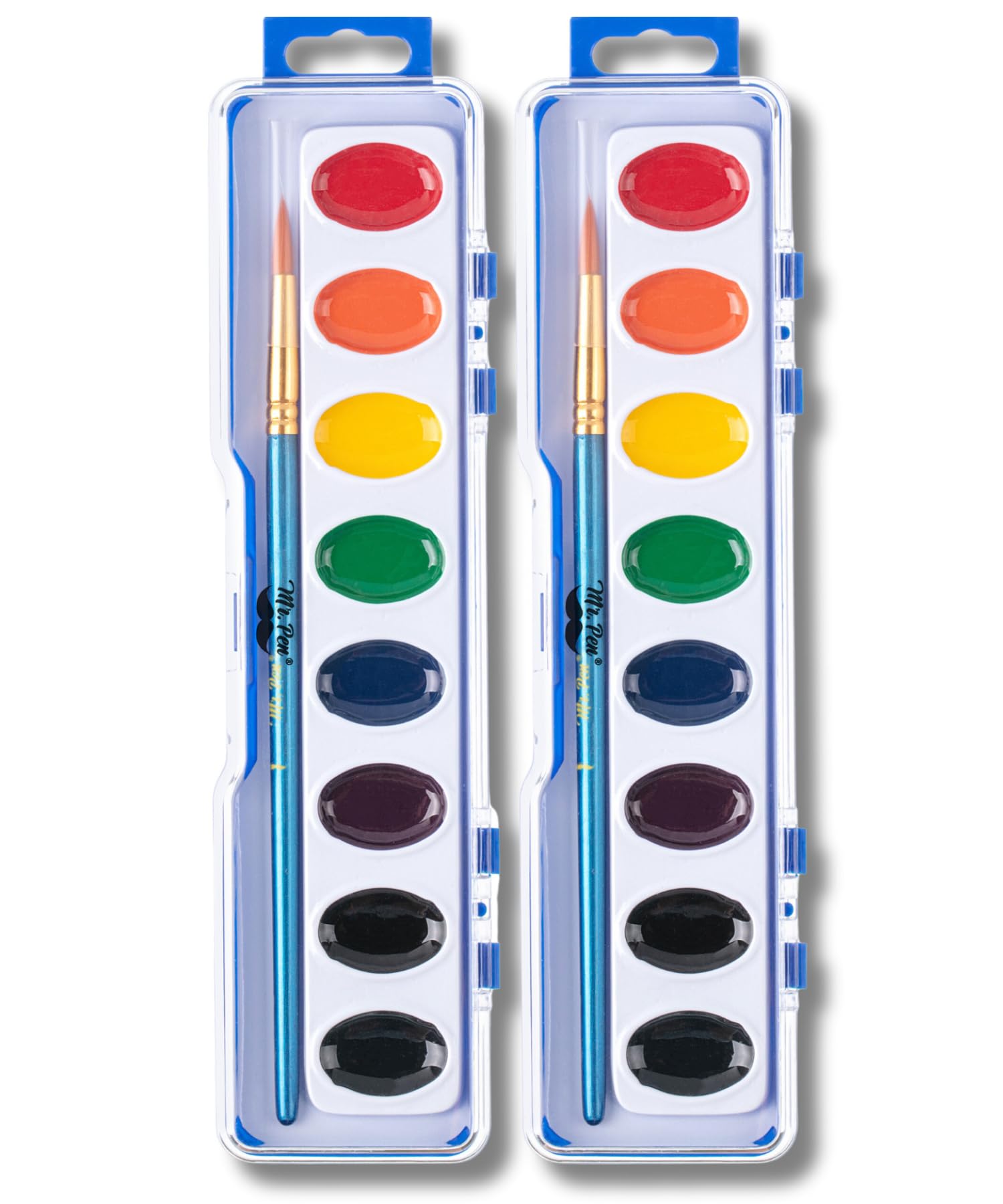 Mr. Pen- Washable Watercolors, 2 Pack, 8 Colors with Paint Brush