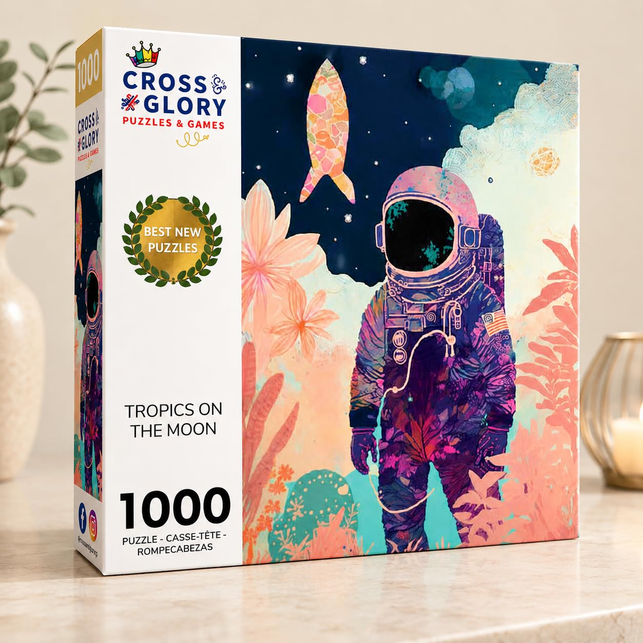 Cross & Glory | 1000 Piece Jigsaw Puzzles for Adults | Tropics on The Moon