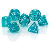 DND Dice Set-Chessex D&D Dice-16mm Translucent Teal and White Plastic Polyhedral Dice Set- for Dungeons and Dragons Dice Includes 7 Dice - D4 D6 D8
