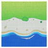 Feleph Classic Blue Baseplate for City Beach Road, Ocean Island Street Water Base Plate 10 x 10 Inches, Pirates Sea Toy Kit for Building Bricks