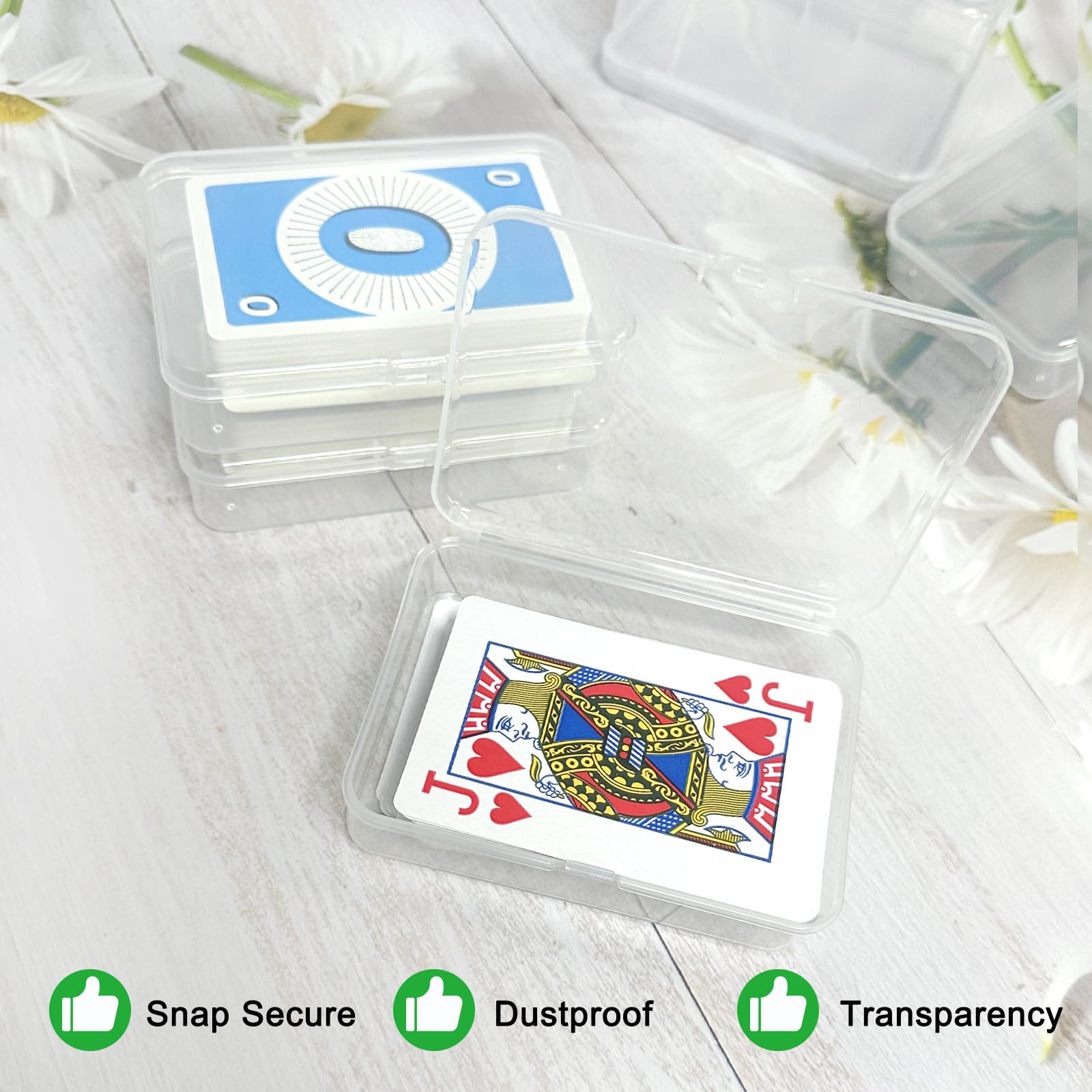 8 Pcs Playing Card Storage Box Set,3 Size Clear Plastic Playing Game Card Cases, Mixed Size Card Game Storage Organizer Boxes for UNO Cards, Trading