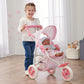 Badger Basket Foldable Jogging Style Doll Stroller - Adjustable Handle, Canopy, Straps & Basket - Fits 18-22" Dolls, Lightweight Toy for Girls Ages 3+