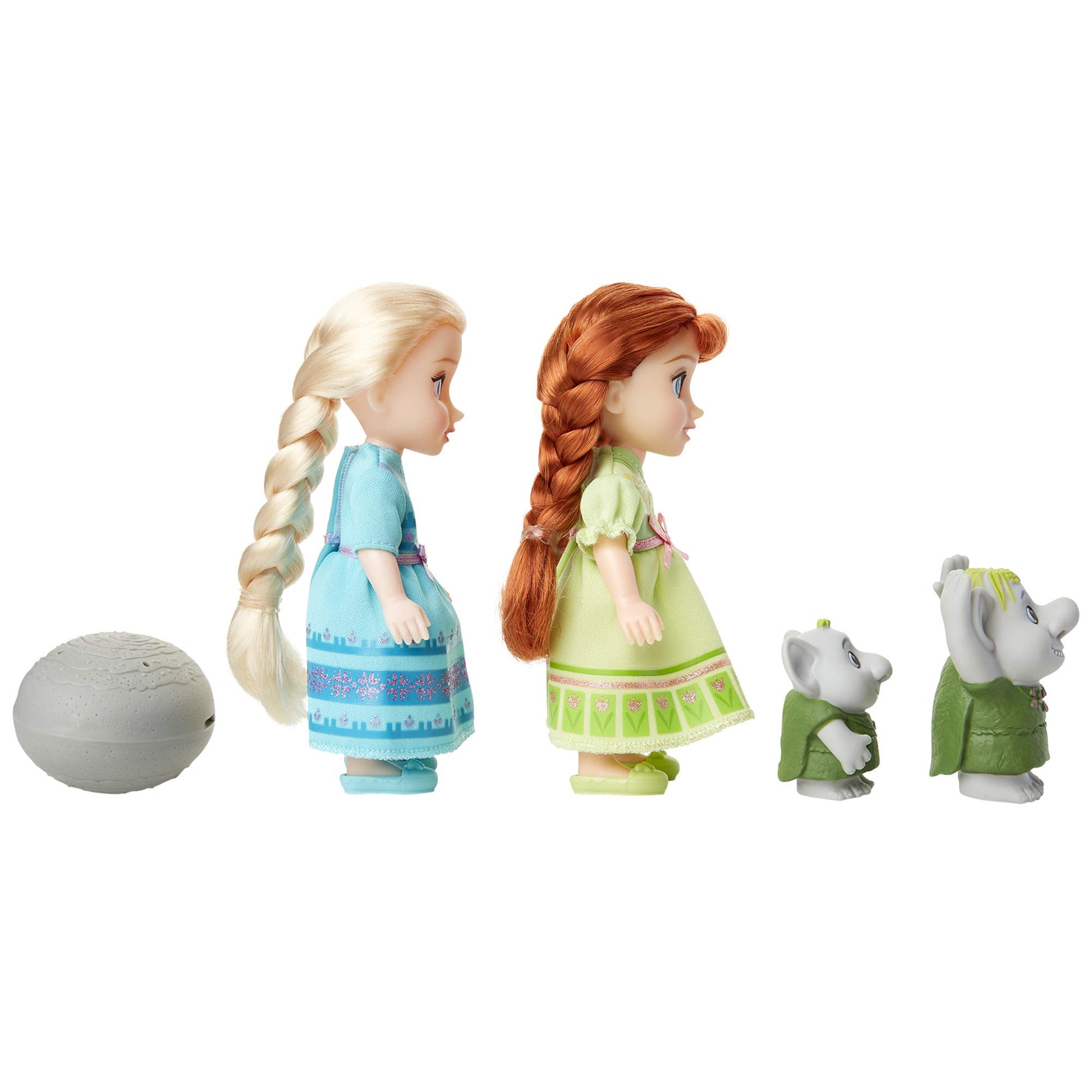 Disney Frozen Petite Anna & Elsa Dolls with Surprise Trolls Gift Set, Each Doll is Approximately 6 inches Tall - Includes 2 Troll Friends! Perfect for