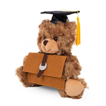 Plushland Graduation Gifts for Kids Class of 2026 Mini Graduation Teddy Bear Orange Gift Cards Holder Stuffed Animal Plush Toys with Graduation Cap