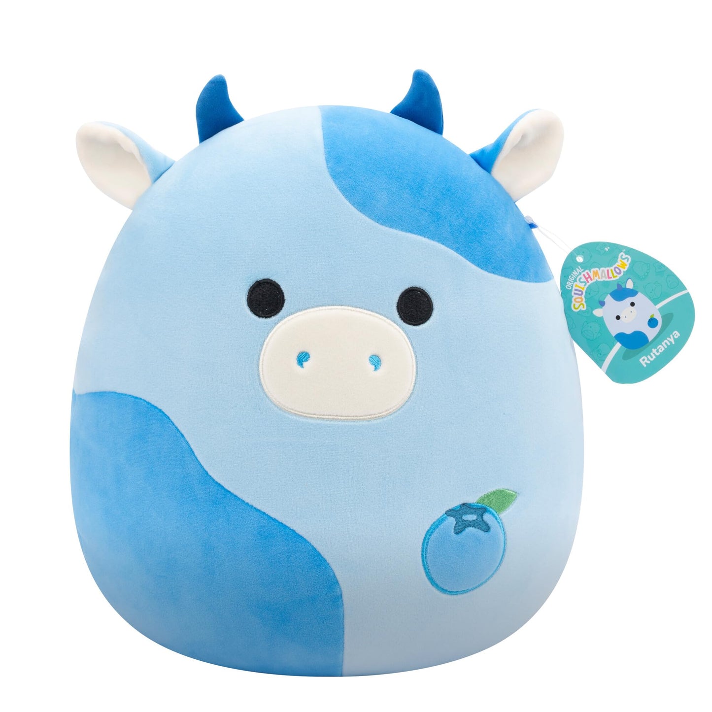 Squishmallows Rutanya 12 Inch Blueberry Cow Plush - Original Squishy Stuffed Animal Toy, Soft Marshmallow Pillow Pal, Collectible Squad Member