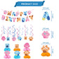 Blue and Pink Dog Birthday Party Supplies, Cute Dog Party Decorations -Banner -6 swirl-6 Honeycomb Centerpieces