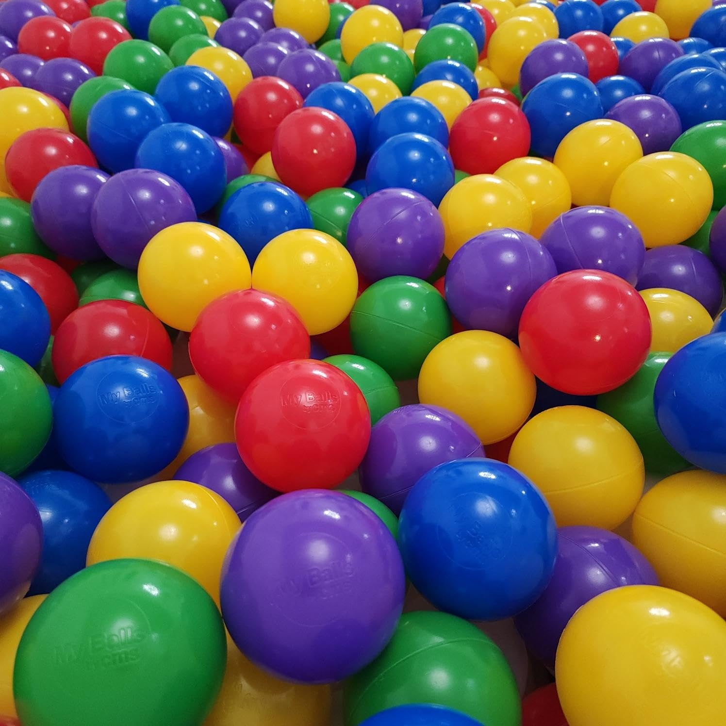 150 pcs Large 3.1" Crush-Proof non-PVC Phthalate Free Plastic Ball Pit Balls - Air-Filled in 5 Colors - Guaranteed Crush-Proof